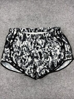 Calvin Klein Black and White Abstract Athletic Running Shorts